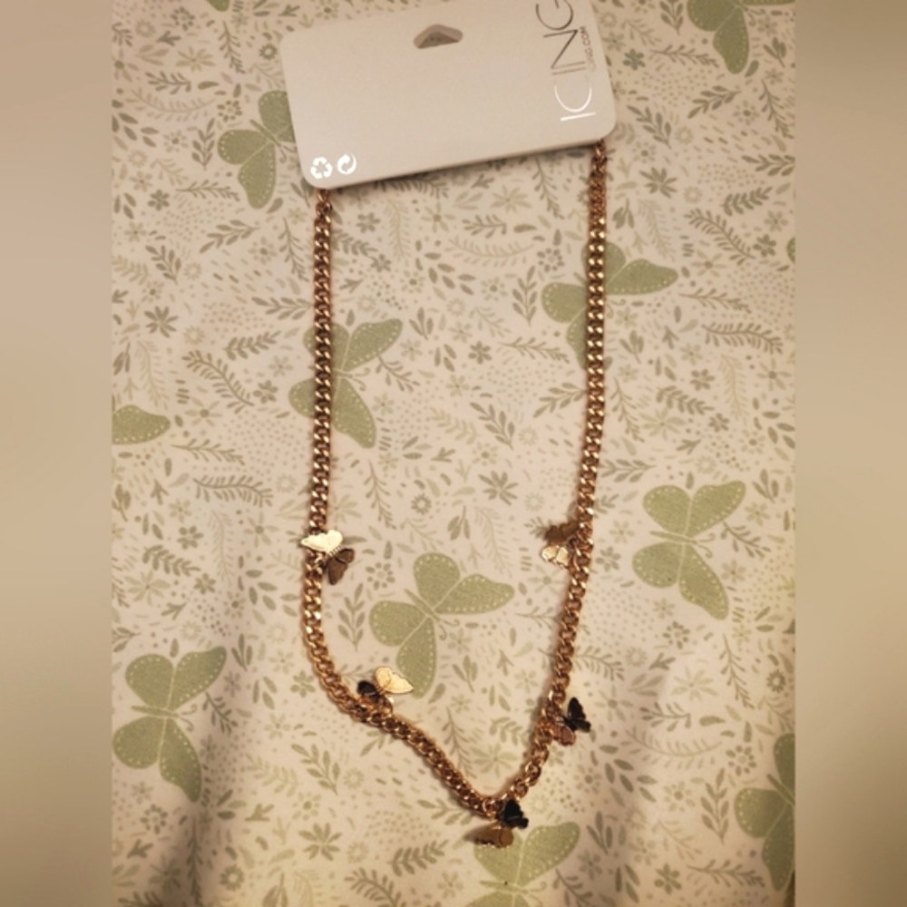 Gold butterfly necklace